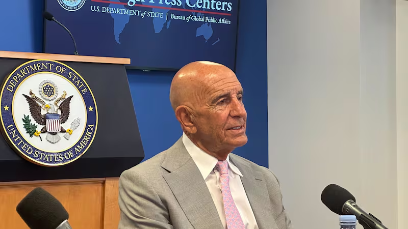 upholdreality's tweet image. US Special Envoy Tom Barrack threatens the Lebanese government to disarm Hezbollah or disappear as a state

"If Lebanon doesn't move, it's going to be Greater Syria... Syrians say 'Lebanon is our beach resort'. So we need to move."