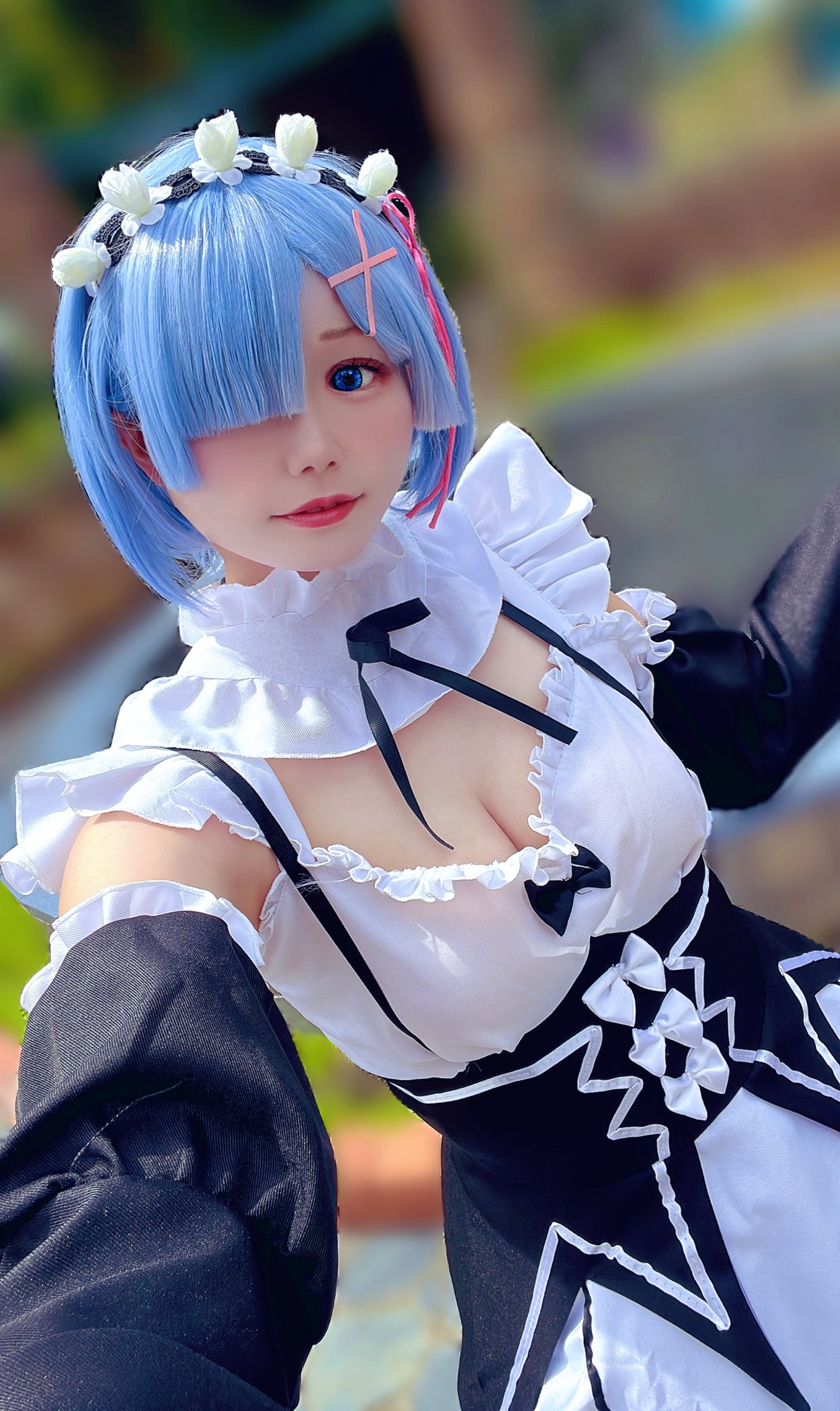 リゼロ　レム　コスプレ　Sサイズ リゼロ レム コスプレ ユカタ サイズS + ウィッグ +アクセサリー