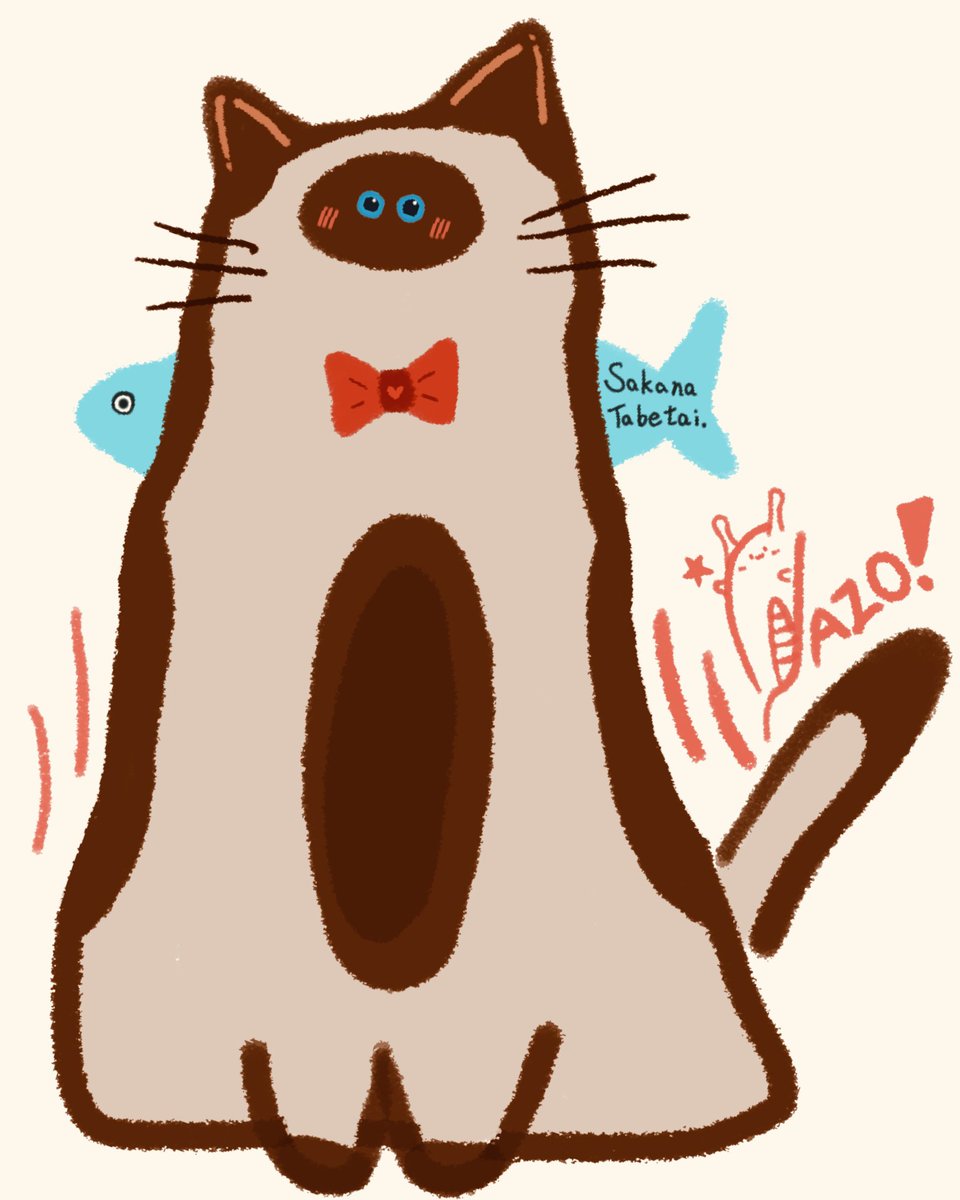 NAZOSEIMEITAI's tweet image. 『 樽みたいなねこ 』
#illustration #art #イラスト #絵 #アート #猫 #ねこ #cat #オリジナルキャラクター #シャム猫