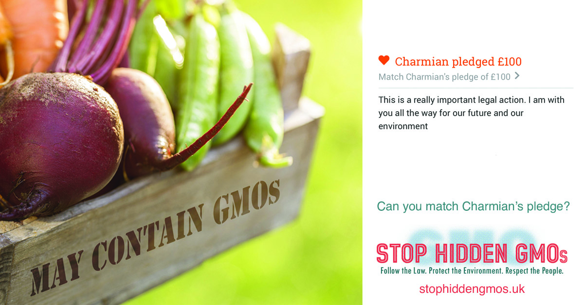 We've been bowled over by the messages of support for our action. Help fund our judicial review of the new Genetic Technology Regulations, which remove our right to know if we are eating or planting new GMOs. crowdjustice.com/case/stop-hidd… #StopHiddenGMOs