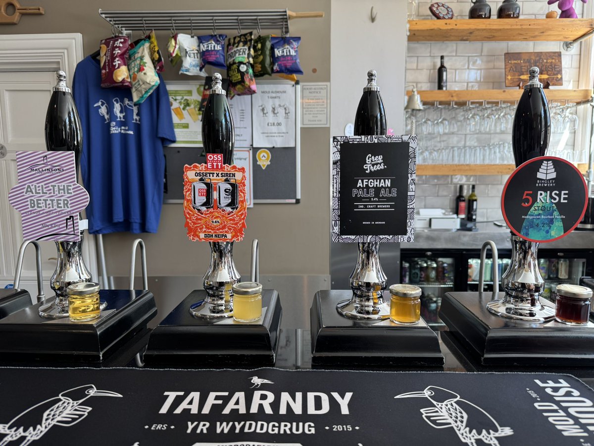 Saturday’s cask ale from 2pm to 10pm - 

5 Rise Stout - Bingley
Afghan Pale Ale- Grey Trees
DDH IPA - Ossett x Siren
All the better - Mallinsons