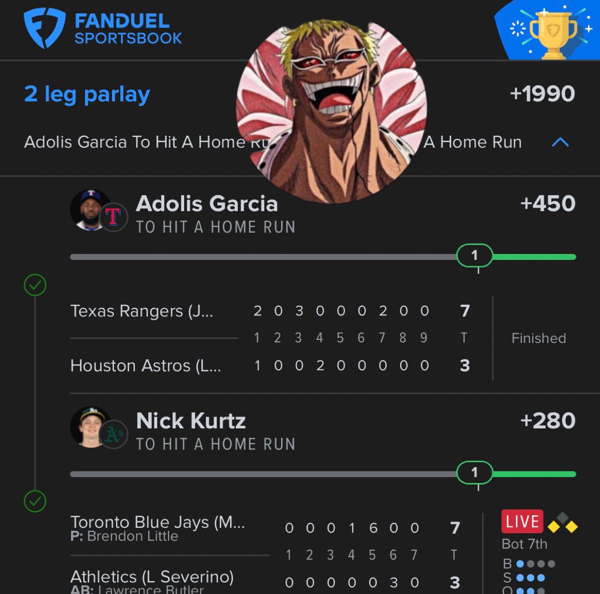 $15 TO 10 PEOPLE WHO LIKE+RT💕💕

21 HOME RUN LAYS CASHED IN JULY🤯🤯

Let’s go crazy heading into the All-Star Break 🌟💎💕

DO NOT MISS OUT ON TODAY🚨⬇️
dubclub.win/checkout/21667…