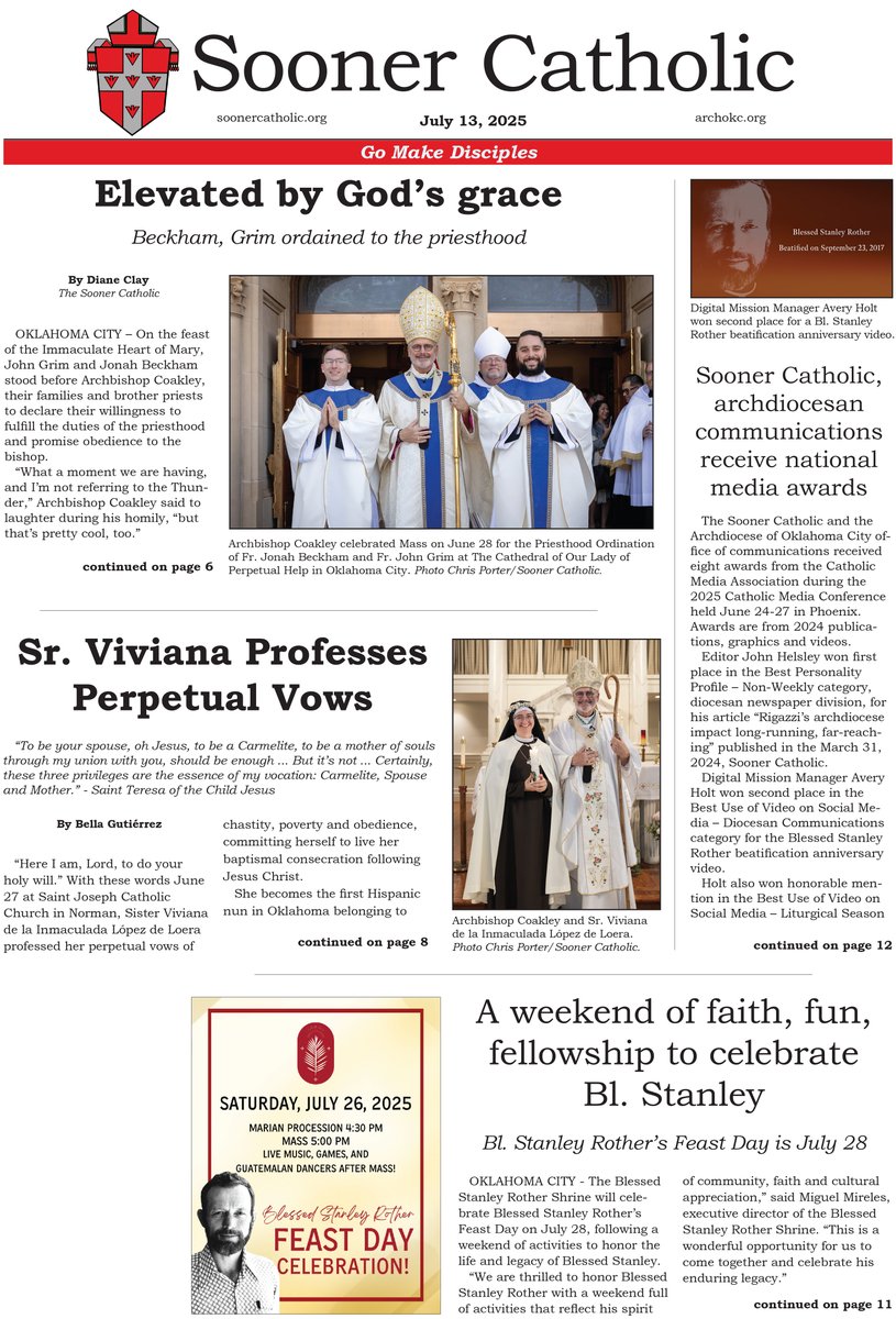 The latest edition of the Sooner Catholic is now online at soonercatholic.org.