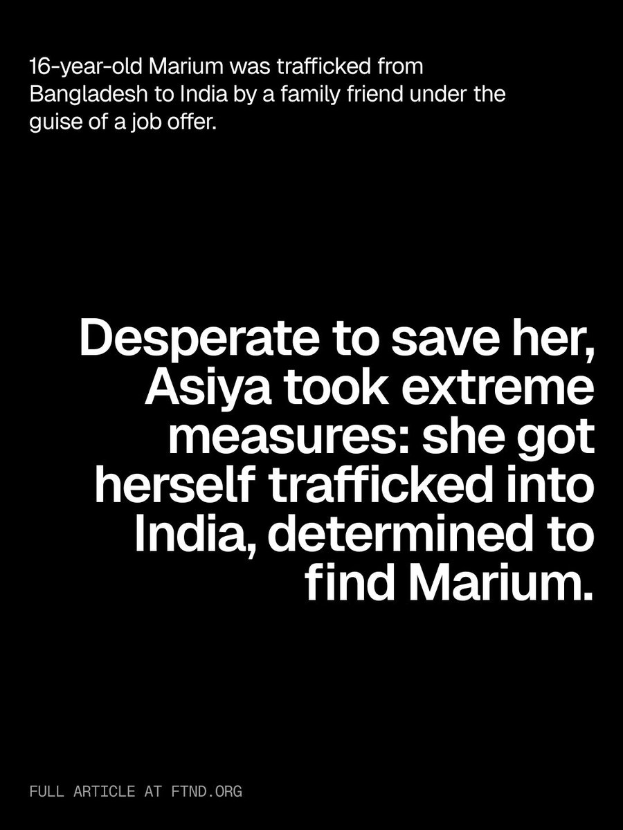 FightTheNewDrug's tweet image. When a 16-year-old girl was sex trafficked from Bangladesh to India by a family friend, her mother fought to rescue her. She chose to be trafficked to India herself to find her daughter.
Read this powerful story of love here: buff.ly/zU8RHb1