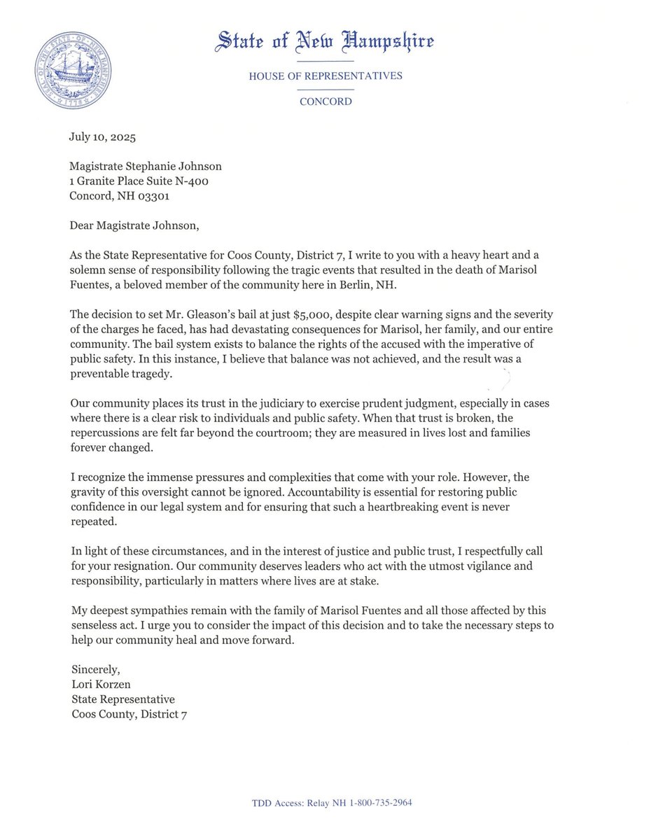 LKorzen's tweet image. Calling for the resignation of Magistrate Stephanie Johnson... Marisol&apos;s life was worth more than just $5,000 bail!!!