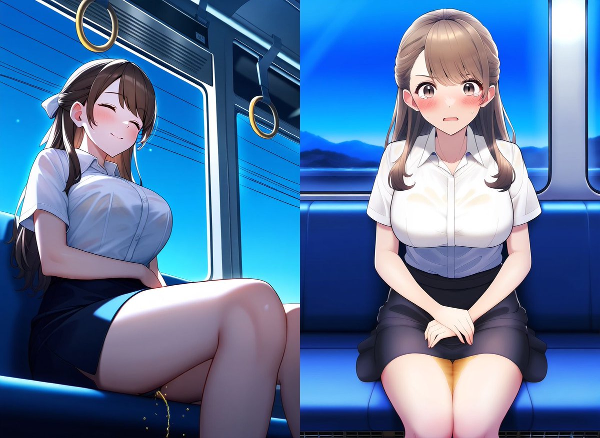日中はOL、女教師、看護婦と日々の激務に励む彼女達。

帰宅中に電車内でうたた寝した途端にシートに座ったままオシッコお漏らし、起きた途端に下半身をびしょ濡れにしちゃって社会人失格！