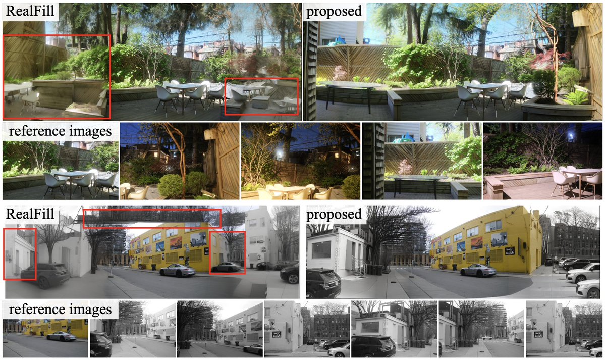 TuliMathieu's tweet image. 📸Introducing &quot;Generative Panoramic Image Stitching&quot;📸

Traditional panorama stitching struggles with casually captured images. We fix that by fine-tuning diffusion models to in/outpaint and stitch for us.

website: mathieutuli.com/generative-pan……
arxiv: arxiv.org/abs/2507.07133