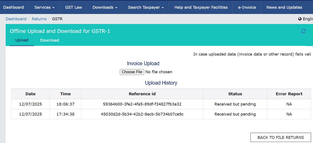 virals23's tweet photo. @Infosys_GSTN @GST_Council @cbic_india unable to upload GSTR1. Please resolve the issue as tomorrow is the due date and we are unable to upload the data. https://t.co/e7bK50JUsM