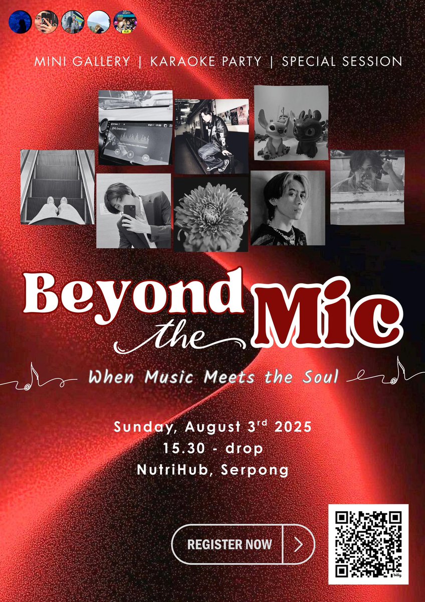 🎶Beyond the Mic: When Music Meets the Soul🎤

Let's celebrate Shandy's birthday with a fun karaoke party &amp; a cozy mini gallery!
Psstt... there's special session too!🤫

NutriHub, Serpong | Aug 3, 2025 | 15.30 - drop

📌RSVP: bit.ly/RSVPShandyBeyo…

#BeyondTheMic #ShandyBeyond29