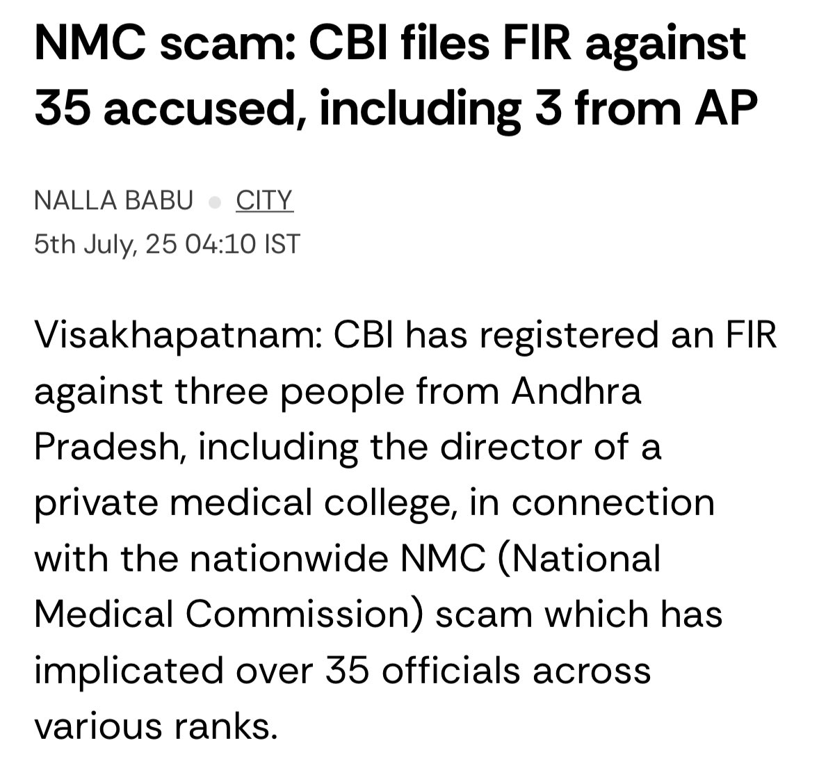 If NMC was involved in crores of scam 

Imagine how many “Farzi Doctors have entered the system” !

This is Corruption free India for you !!