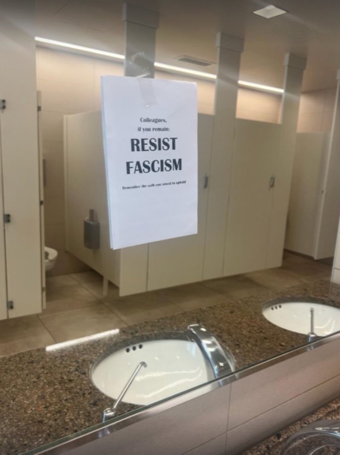 โฐ0โฐ (@0hour1__) on Twitter photo Employees that were let go by <a href="/SecRubio/">Secretary Marco Rubio</a> left papers on the bathroom mirrors.
They wonder why they cant work there anymore.
Government is littered with communist socialist fucking garbage. Employees that were let go by <a href="/SecRubio/">Secretary Marco Rubio</a> left papers on the bathroom mirrors.
They wonder why they cant work there anymore.
Government is littered with communist socialist fucking garbage.