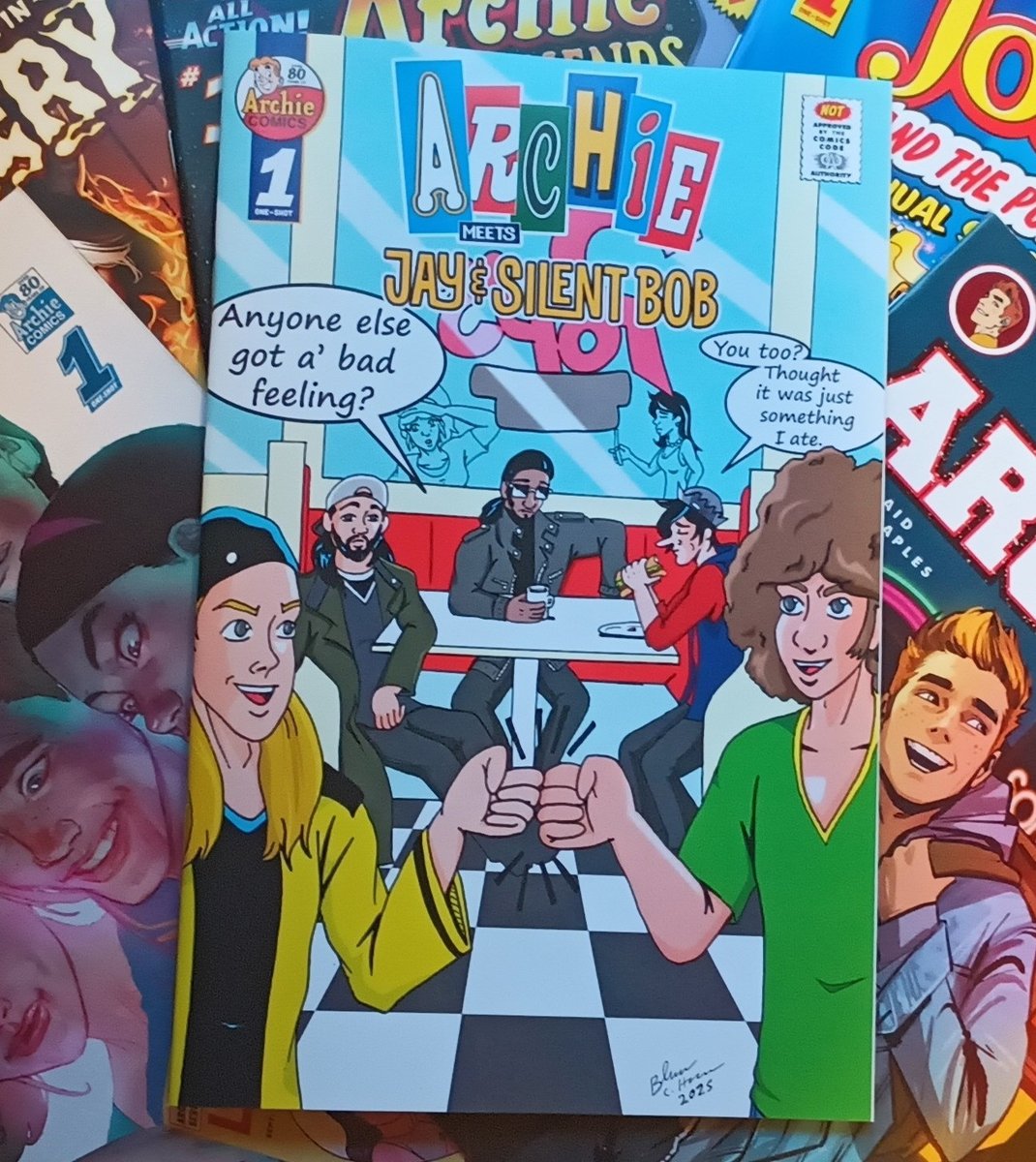 Jake_Sayz's tweet image. Big News! You can now grab my #variant cover for
@ArchieComics &amp;amp; @ThatKevinSmith&apos;s newest masterpiece, Archie Meets Jay and Silent Bob, at my webstore: Jake &amp;amp; Spaceman&apos;s Garbage Disposal! bchcomix.com/jakespaceman/ 
#ArchieComics #ViewAskew #Fanart #comicbook