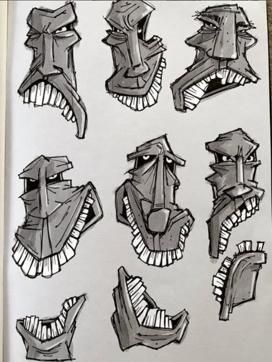 scribblejunkie's tweet image. playing around with mouths/teeth/eyeballs in my sketchbook..