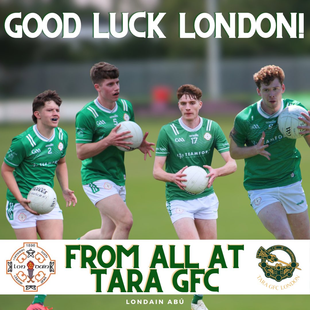 tara_gfc's tweet image. London are off to Croke Park!🏟️

Tomorrow, the team will return to Croke Park for the 2nd consecutive year to compete in the All-Ireland Junior Football Championship Final🏐

📺Sport TG4

We wish the best of luck to our x4 lads representing Tara GFC; Jack, Eoin, Luke &amp;amp; Conor💚🤍