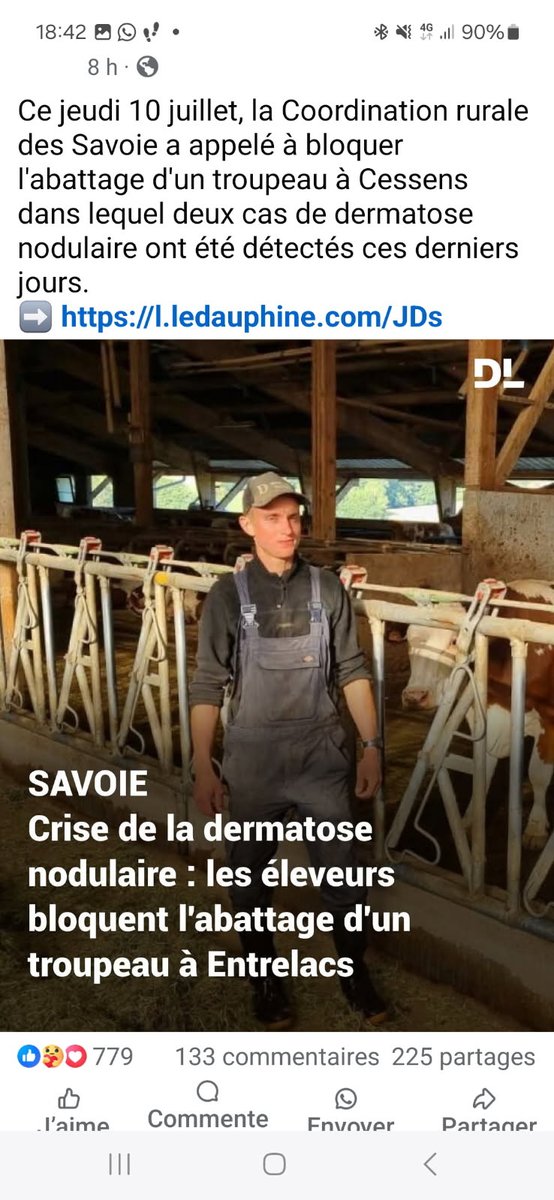 Il paraît que la sous-préfète de Haute Savoie ne veut pas que ça fasse du bruit !! Alors FATES EN !! RT !! PARTAGEZ 
Ils massacrent des cheptels entiers de bovins qui ne sont pas malades !! 
A partie de ce dimanche 13/07 et les jours suivants 
Faisons barage !!
Venez nombreux 👇