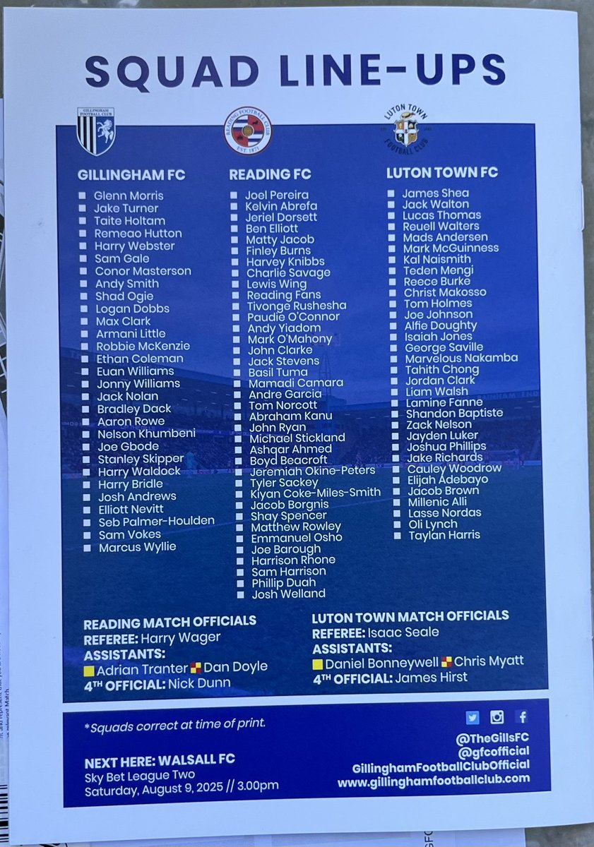 HertsRoyal's tweet image. Made it to Priestfield for today’s #readingfc friendly, another programme to add to the 2025 collection, sitting in the shade and it’s actually quite chilly…lovely