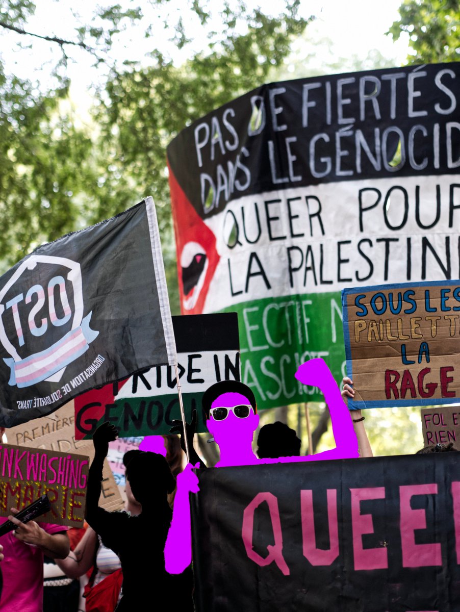 Helautistic's tweet photo. Il y a 1 semaine jour pour jour 
@OST_Nimes @OrgaSoliTrans et le Collectif Nîmois Antifasciste et Queer  prenaient la tête de la Pride de Nîmes en denonçant le pinkwashing de la Mairie et l'orga de la pride.

On revient sur ce moment historique en photo 🏳️‍⚧️🇵🇸

⬇️⬇️⬇️⬇️ https://t.co/NWS0Xn1rba