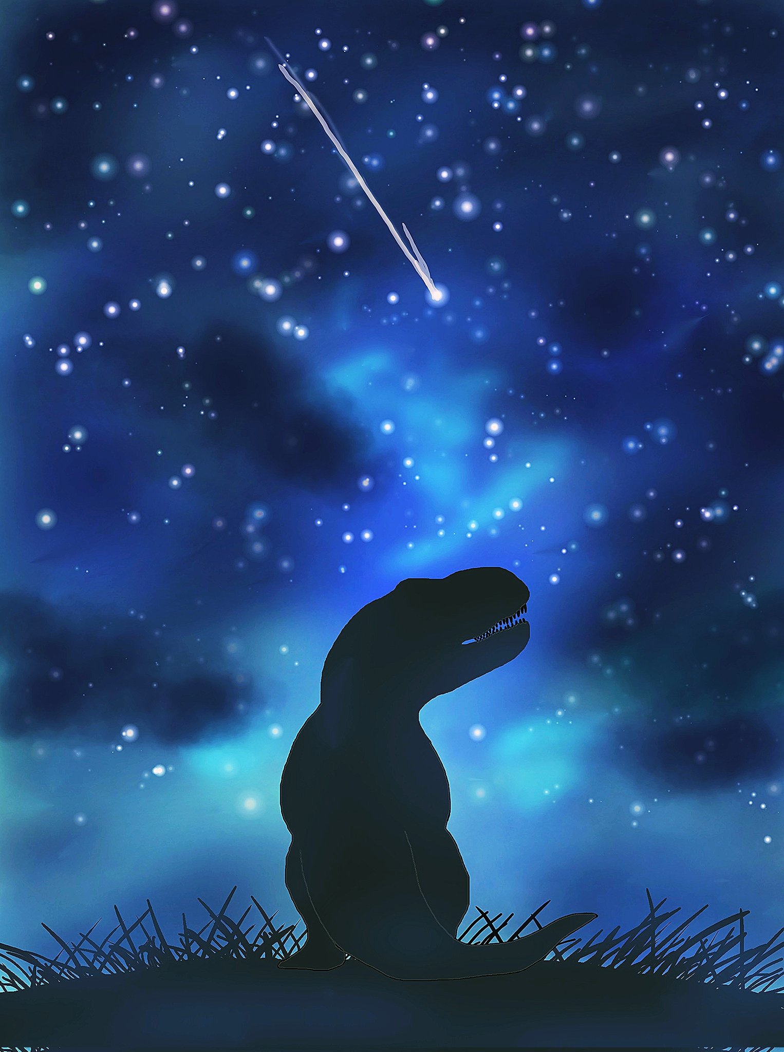 [原画] 恐竜と宇宙のパステル画 KIMUREX -2 on X: 