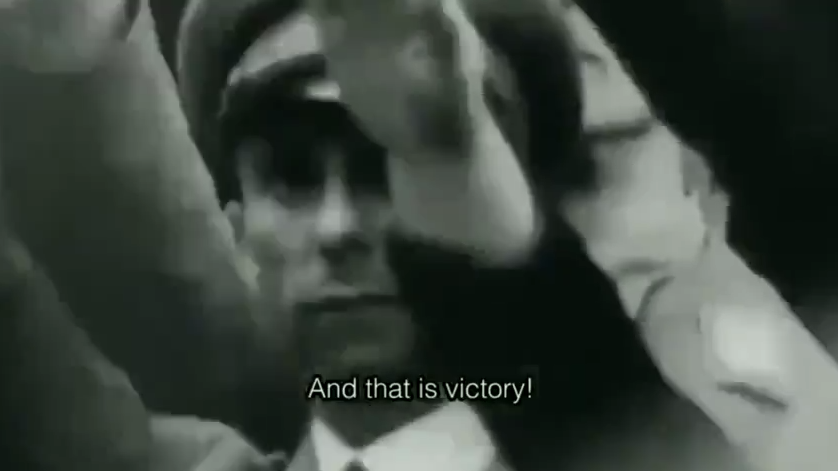 Last words from Goebbels' last radio speech.