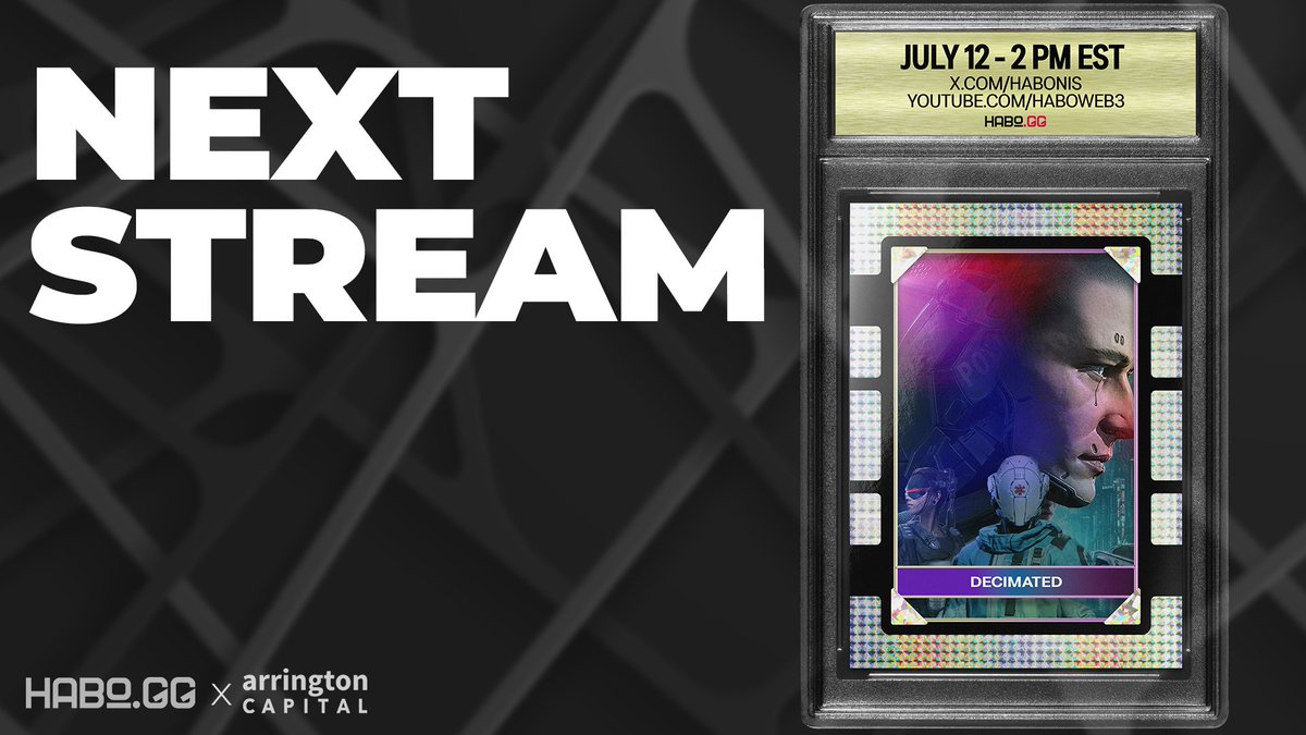 Habonis (@habonis) on Twitter photo 🎮 NEXT STREAM – July 12 @ 3 PM EST
Jumping into <a href="/decimated_game/">DECIMATED - Official</a>!
Live on YouTube + X
📺 youtube.com/@HaboWeb3
📍 x.com/i/broadcasts/1… 🎮 NEXT STREAM – July 12 @ 3 PM EST
Jumping into <a href="/decimated_game/">DECIMATED - Official</a>!
Live on YouTube + X
📺 youtube.com/@HaboWeb3
📍 x.com/i/broadcasts/1…