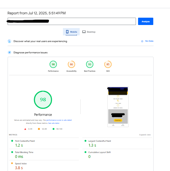 Just optimized a website to score 98/100 on both Mobile &amp; Desktop using PageSpeed Insights! 🚀 Fast load times = better UX, higher SEO, and more conversions. Let’s boost your site next! 💻📱 

#WebsiteSpeed #SEO #CoreWebVitals #WebOptimization