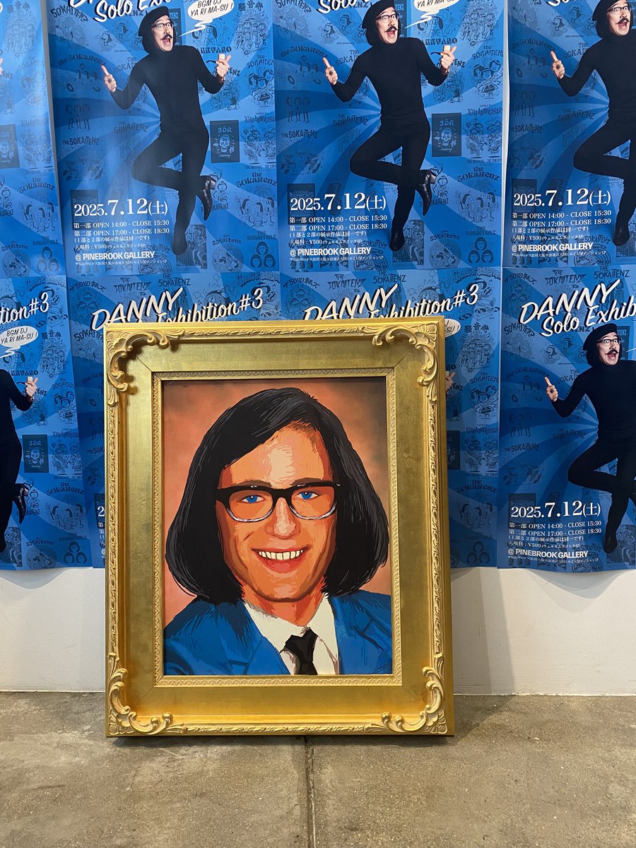 ダニーさんのイラスト展✨お祭りの様な熱気🔥身動きがとれない程のすごい人で大盛況(お祭りよりもすごいか🙄)いつもは物販で見ているTシャツやトートバッグの原画が目の前に✨目から心に飛び込んで来る勢いすごい❣️素敵な作品を沢山見れて幸せな日でした✨