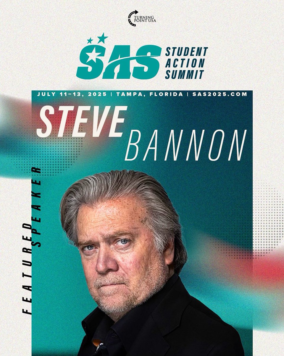 Bannon’s WarRoom (@bannons_warroom) on Twitter photo BANNONS ON MAINSTAGE <a href="/TPUSA/">Turning Point USA</a> SAS2025
<a href="/maureen_bannon/">Maureen Bannon</a> AT NOON
STEVE BANNON AT 6:20PM BANNONS ON MAINSTAGE <a href="/TPUSA/">Turning Point USA</a> SAS2025
<a href="/maureen_bannon/">Maureen Bannon</a> AT NOON
STEVE BANNON AT 6:20PM
