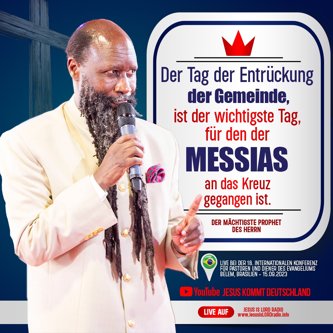 Liebe Leute,
tatsächlich leben wir jetzt in der Endzeit! Jesus Christus kann zu jeder Zeit seine Heiligen von der Erde wegnehmen, deshalb ist es wichtig sich jetzt gut vorzubereiten und heilig zu leben! Hebräer 12,14 
#MegaYaoundéRevival