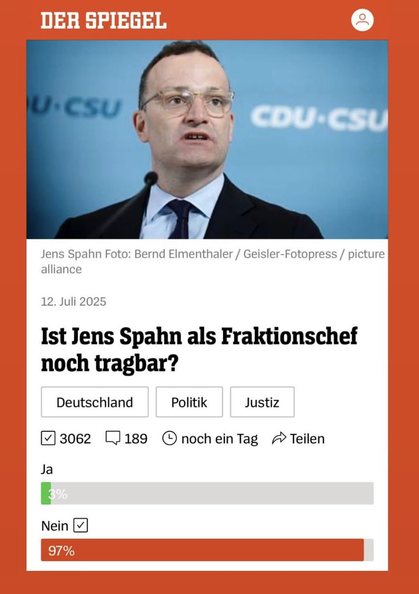 Gut, das Ergebnis war knapp…
🤡🤓
#Spahn 
#SpahnUntersuchungsausschuss 
#SpahnRücktritt 
<a href="/spiegelonline/">SPIEGEL ONLINE</a>