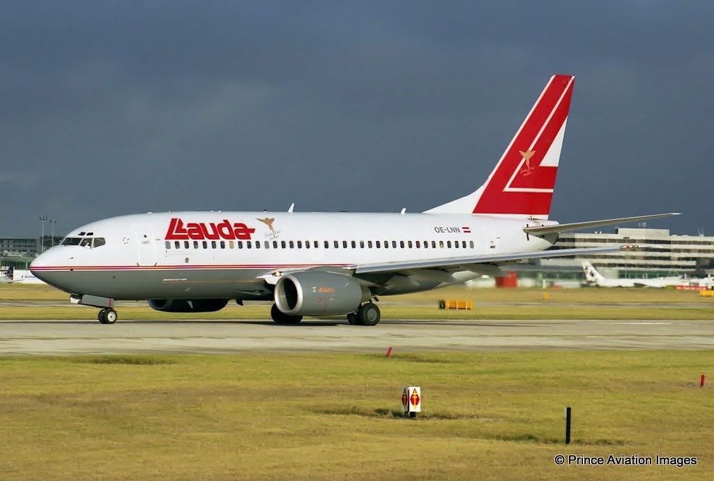 n194at's tweet photo. Lauda Air
Boeing 737-7Z9 OE-LNN
MAN/EGCC Manchester Airport
Date: 2002
Photo credit Stuart Prince
#AvGeek #Airline #Aviation #AvGeeks #Boeing #B737 #Manchester #MAN @manairport #LaudaAir https://t.co/FqirNbUEW5