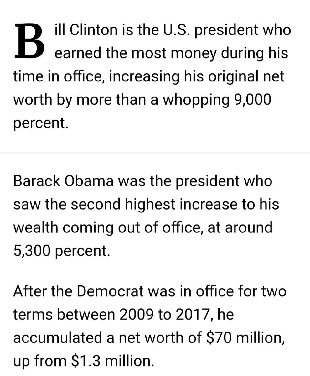 EL4USA's tweet image. Interesting fact.. the two presidents who "earned" the most money during their time in office were Bill Clinton & Barack Obama.