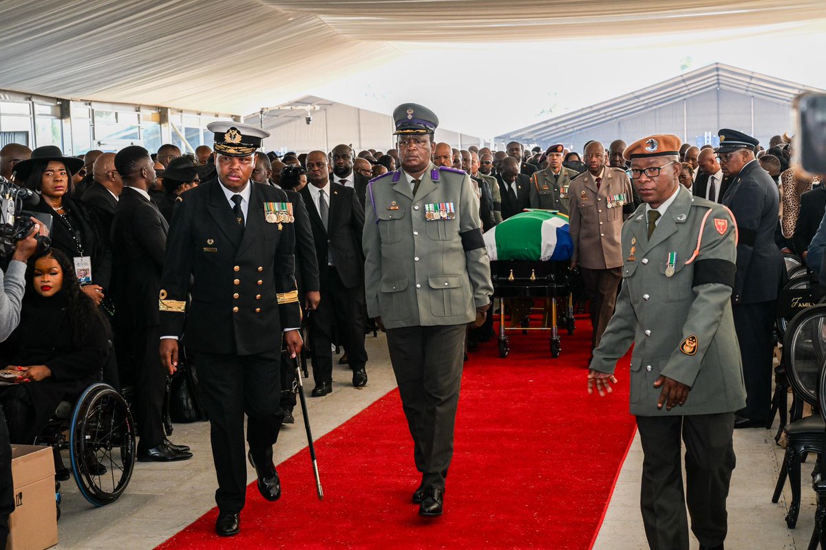 Today, We join the nation in laying to rest former President David Mabuza. We honour a life of service, courage, and unwavering commitment to South Africa. May his soul rest in eternal peace. #DavidMabuza