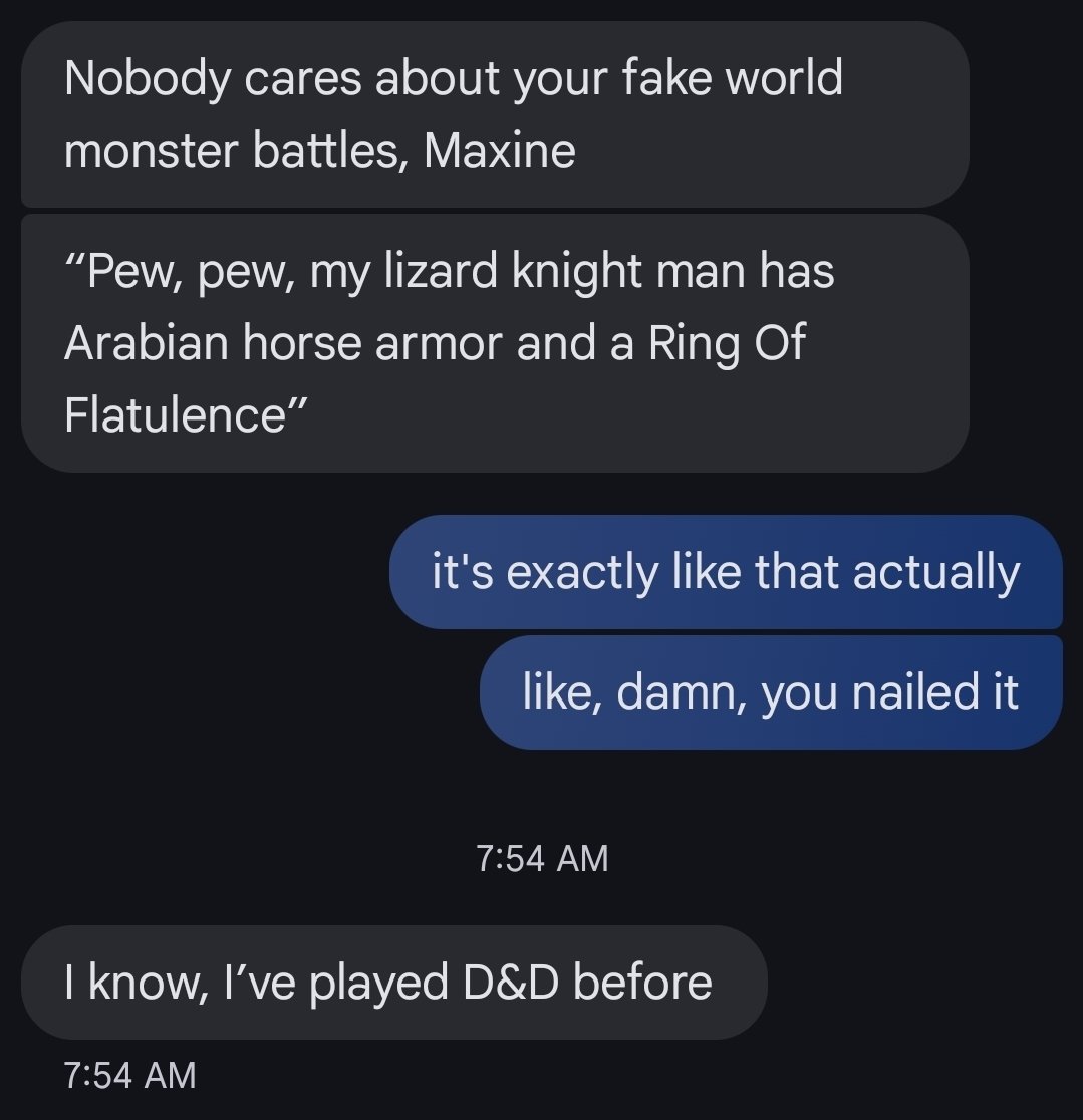 my brother understands what I was up to last night