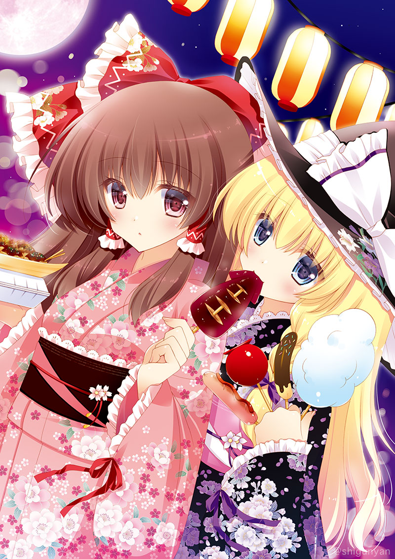 #東方Project 夏祭り🏮れいまり再掲 