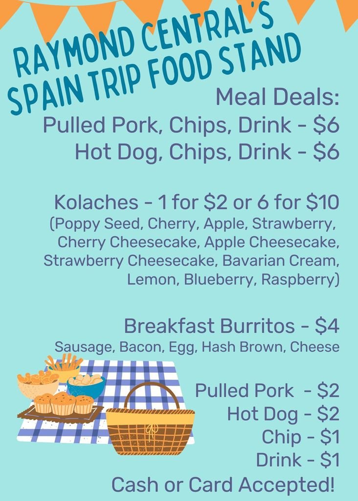 Today's the day! Please come enjoy a pulled pork meal and help support the Spain trip students!
