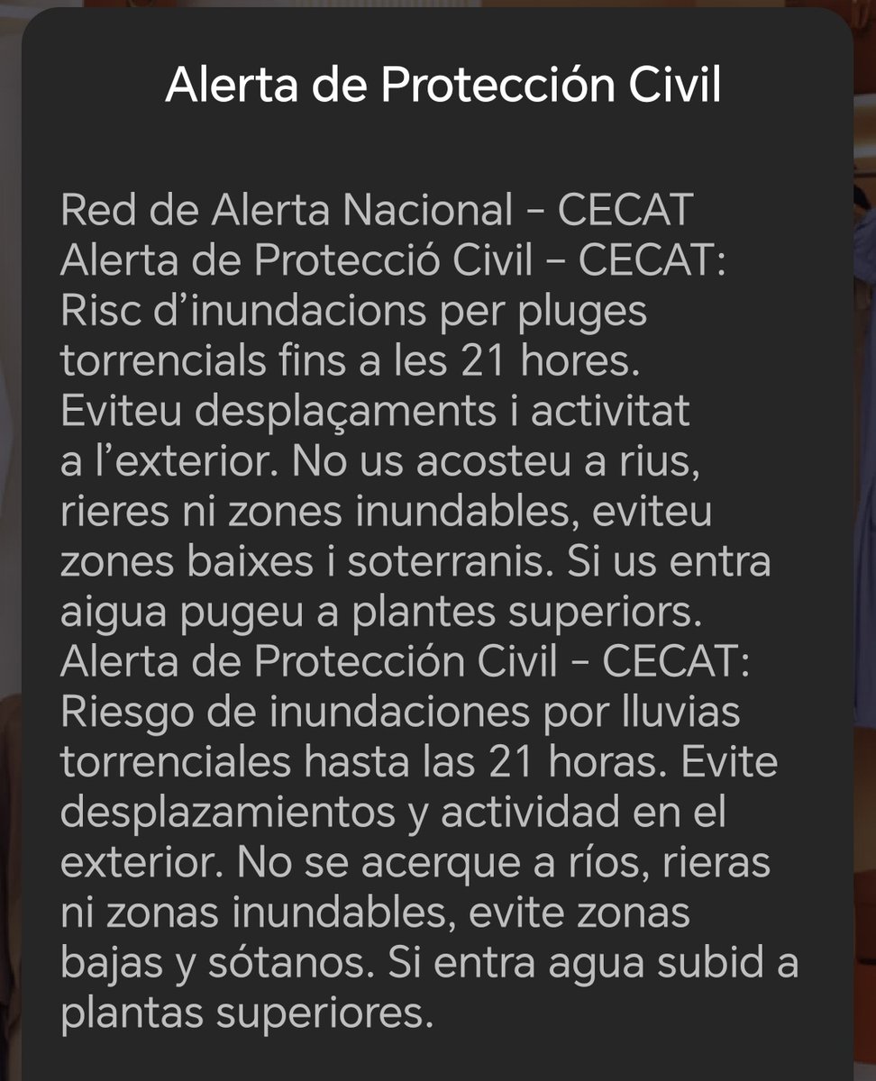 🚨 Desde <a href="/Cs_ElPrat/">Cs El Prat de Llobregat</a> pedimos máxima precaución ante el aviso de Protecció Civil - CECAT por riesgo de inundaciones hasta las 21h.
🌧 Evitad desplazamientos y zonas inundables.
🔗 Seguid solo canales oficiales para más información.
#SantJoanDespí #CECAT #ProteccióCivil