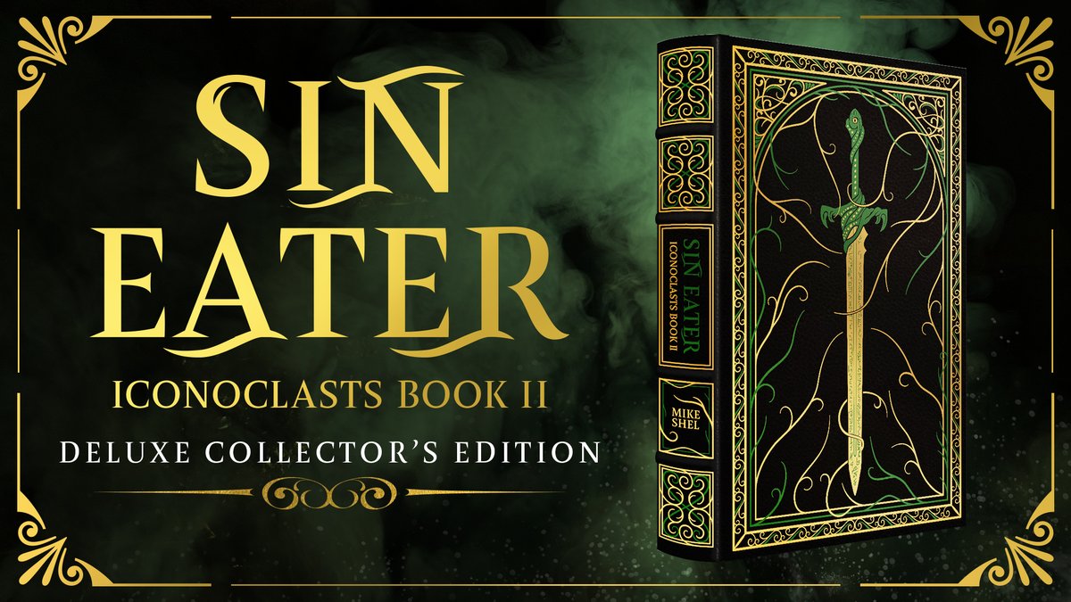 Our late pledge store is open (link in following message)! Available: deluxe editions of both Aching God &amp; Sin Eater, Sin Eater pins and bookmarks, original paperbacks of all three novels with bookplates personally signed by yours truly!