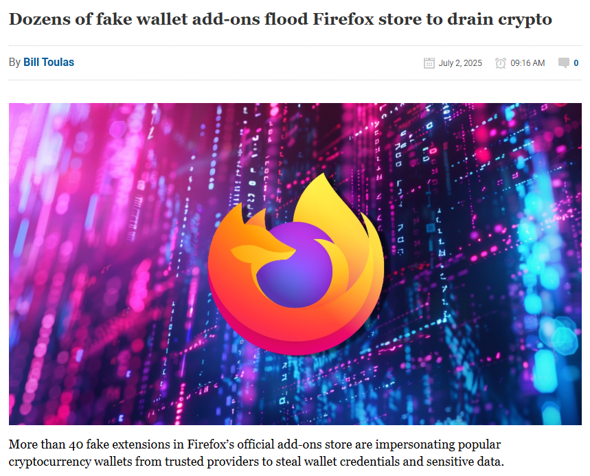 MeggyKr's tweet image. Stay safe, Fake wallet extensions stealing your private keys