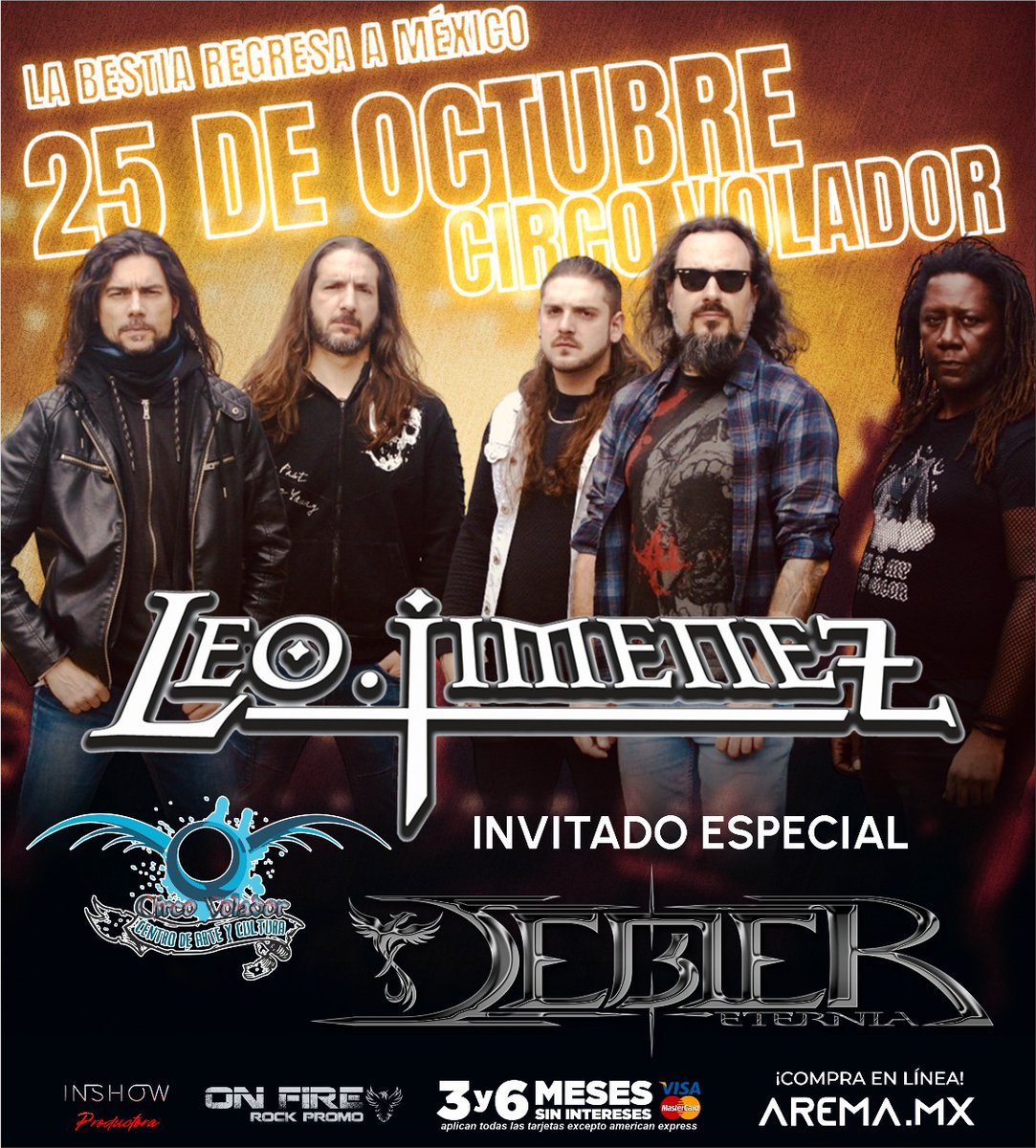 México 🇲🇽🔥🤘🏻
El 25 de Octubre estamos de vuelta!!! Junto al gran <a href="/LeoJimenezMetal/">Leo Jimenez(Oficial)</a>
