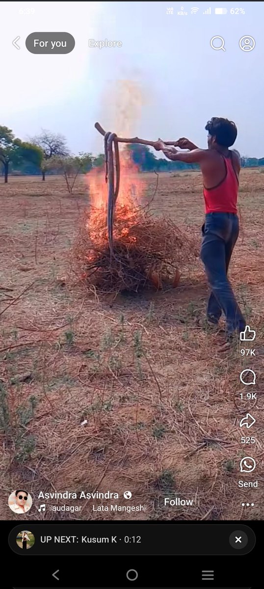 इस facebook I'd से एक पोस्ट की गई है जिसमें 3,4 लोग दिखाई दे रहे है, जिसमें सांप के जोड़े को मारकर जलाया जा रहा हैं, मामला सरीला (हमीरपुर) उत्तरप्रदेश का है,#गुड्डा_गुड्डी_का_खेल_बंद_करो <a href="/hamirpurpolice/">HAMIRPUR POLICE</a> <a href="/Uppolice/">UP POLICE</a> <a href="/dgpup/">DGP UP</a>  कृपया संज्ञान लेवे।।।