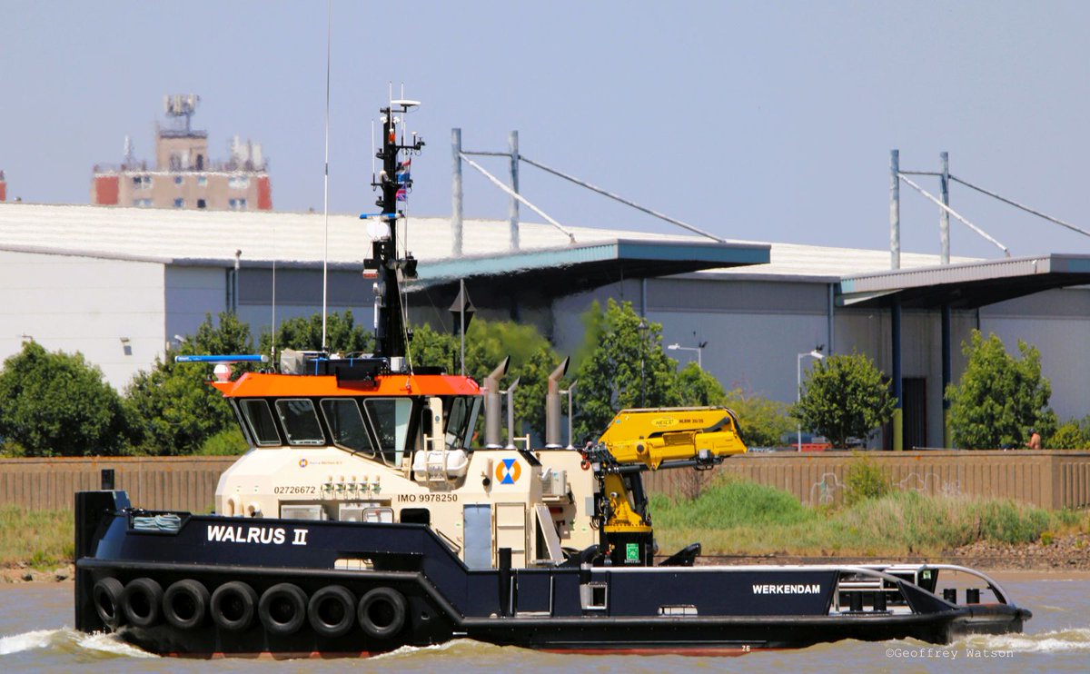 GeoffreyWatson2's tweet image. Walrus II inbound for Tilbury with a barge and with "Hans" as steering tug.
Walrus II built Netherkands 2023
124GT
IMO 9978250
Hans built Pol/Netherlands 1998
70GT
IMO 9173977