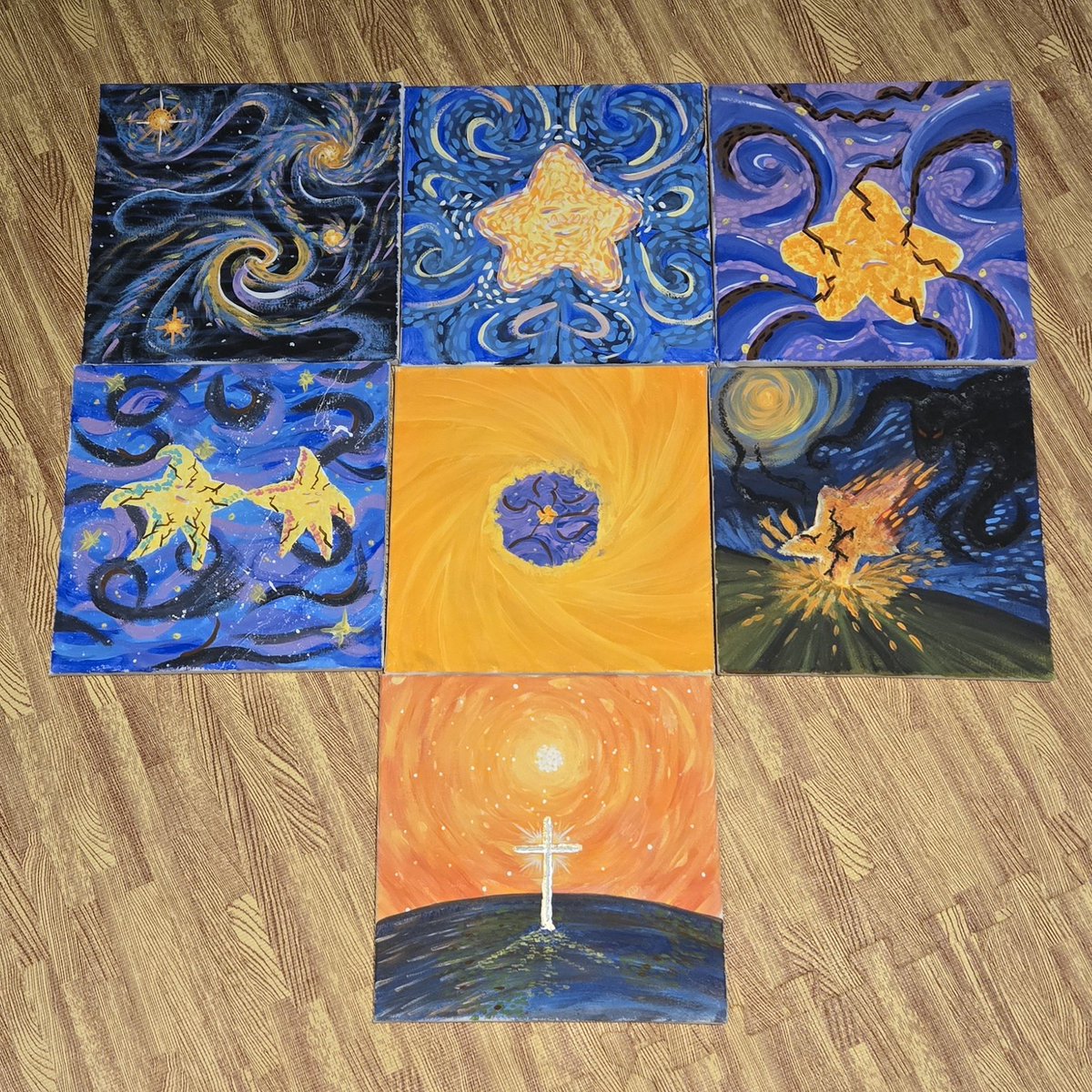Paintings for my children's book are coming along. 7 done, 22 more to go (:
