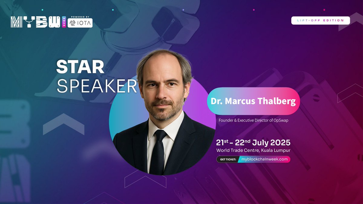 Opswap_protocol's tweet image. We're headed to Malaysia Blockchain Week! 🇲🇾
Catch Dr. Marcus Thalberg, our founder, on stage as a star speaker.
Ready to connect, learn, and level up the OpSwap fam at MYBW! 🚀
🟨 @Opswap_protocol | #MYBW2025