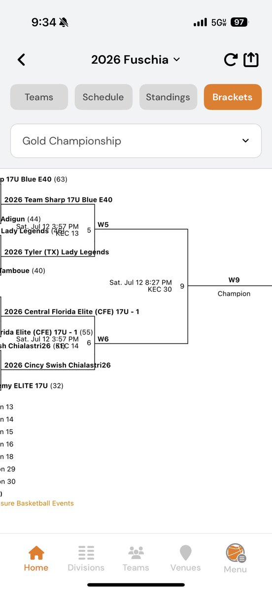 Playing for a championship today! We are on court 14 at 3:57 vs Central Florida Elite