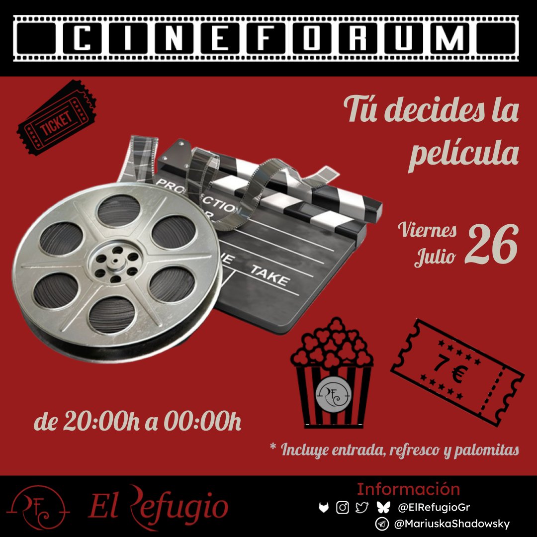 Desde <a href="/ElRefugioGr/">ElRefugio</a> te invitamos a un cineforum muy especial en el que tú puedes elegir qué veremos entre dos propuestas distintas e interesantes. ¡Vota tu preferida! La encuesta finalizará el día 18/07/25. ¡Date prisa para elegir la tuya!

fetlife.com/events/1819039