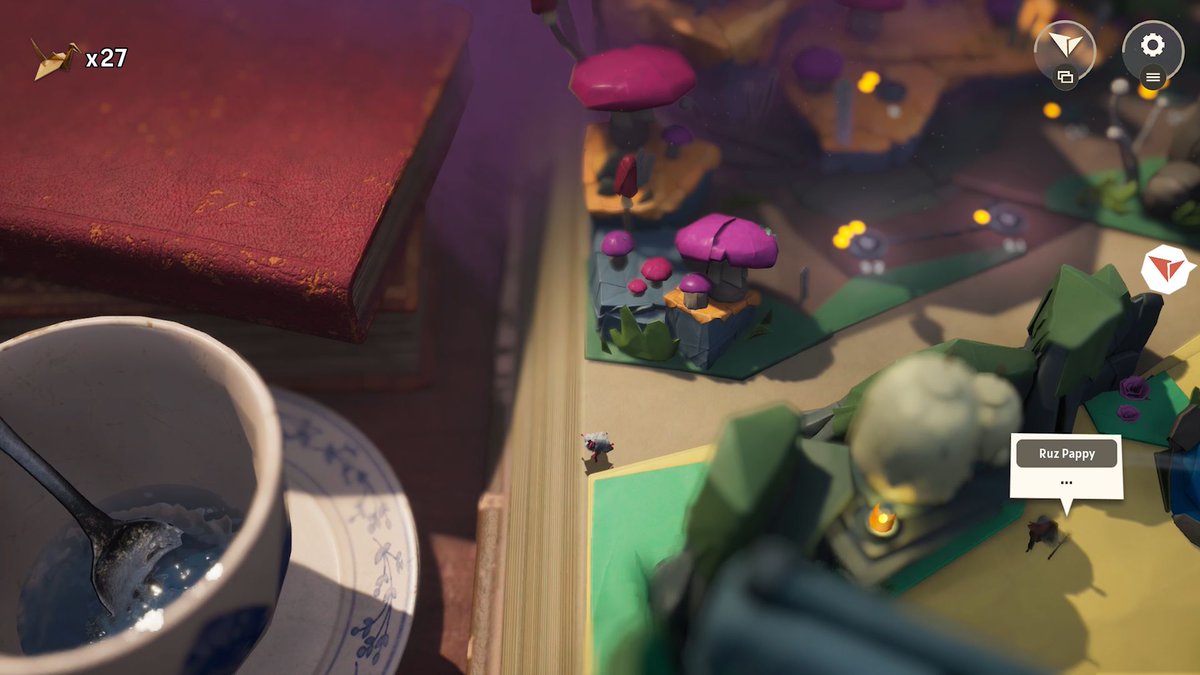 Kakehashi_Games's tweet image. Fun fact about #Hirogami&apos;s world map: it&apos;s actually a giant storybook! 📚

Walk to the edges, and you&apos;ll see towering teacups and enormous encyclopedias just out of reach.

The world is so big and beautiful, isn&apos;t it? ✨

#screenshotsaturday #madewithunreal #gamedev