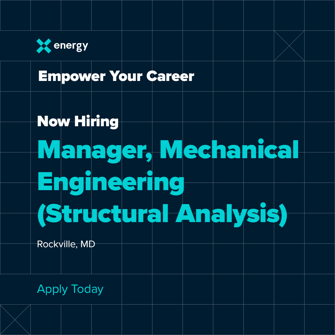 xenergynuclear's tweet image. X-energy is hiring a Mechanical Engineering Manager (Structural Analysis) to drive the safety and technical excellence of our advanced reactor. If you're a proven leader in structural analysis, we want you on our team. Apply: xenergy.wd5.myworkdayjobs.com/X-energyUS/job…
