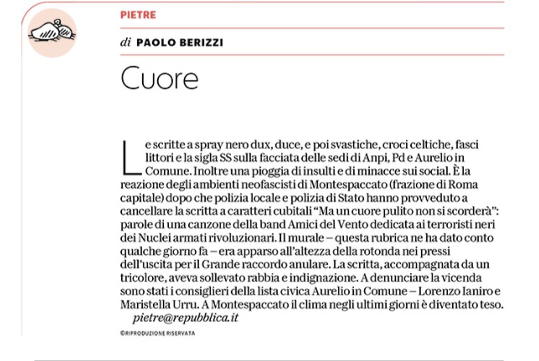 PBerizzi's tweet image. A Montespaccato i neofascisti reagiscono alla cancellazione del murale che inneggia ai Nar - caso sollevato da Pietre - vandalizzando con svastiche, croci celtiche, inni al duce e alle SS.
#Pietre
@repubblica
