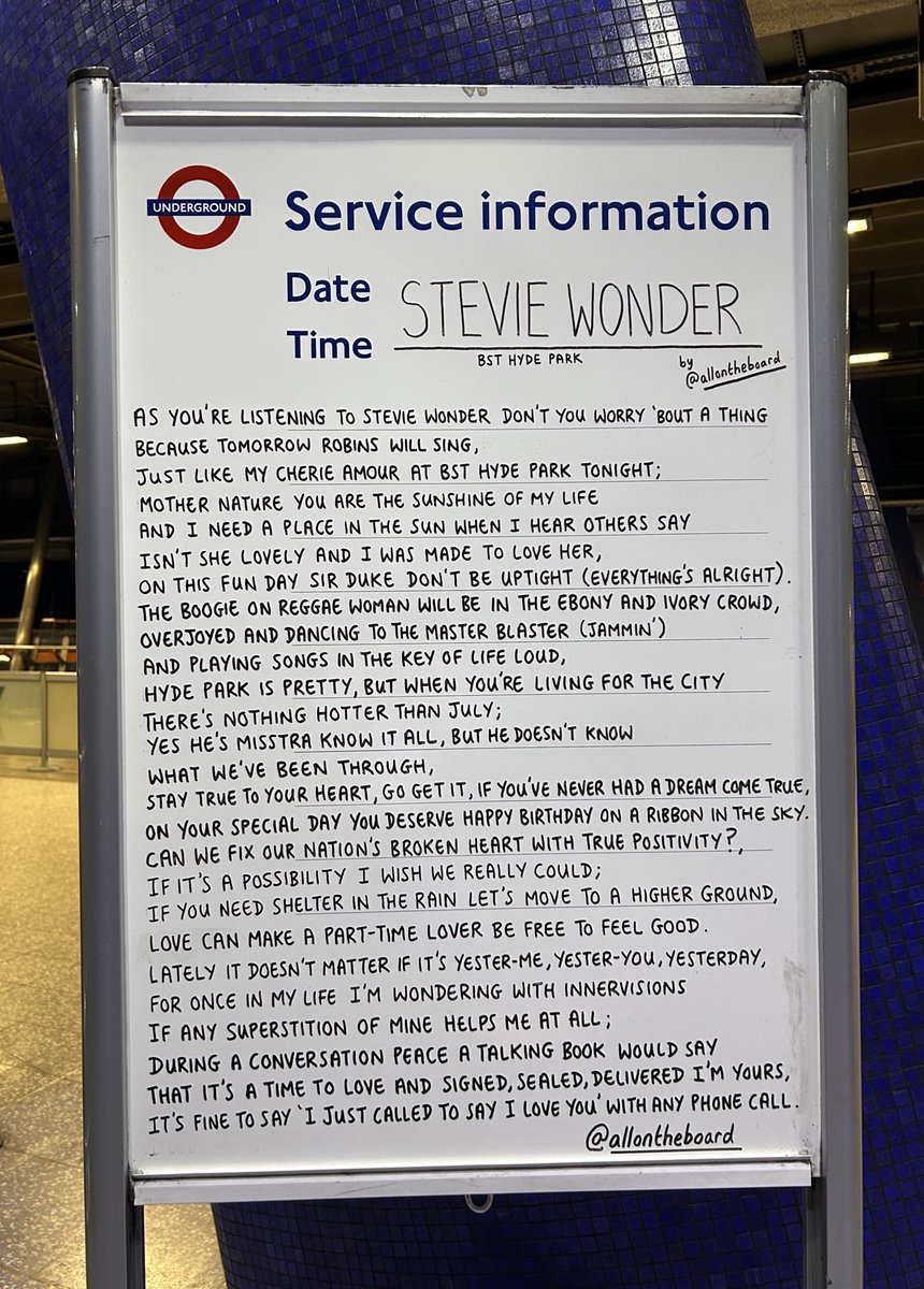 allontheboard's tweet image. The one and only @StevieWonder is performing at @BSTHydePark on Saturday 12th July. Don’t you worry ‘bout a thing because it’s going to be Stevie Wonderful.
#StevieWonder #BSTHydePark