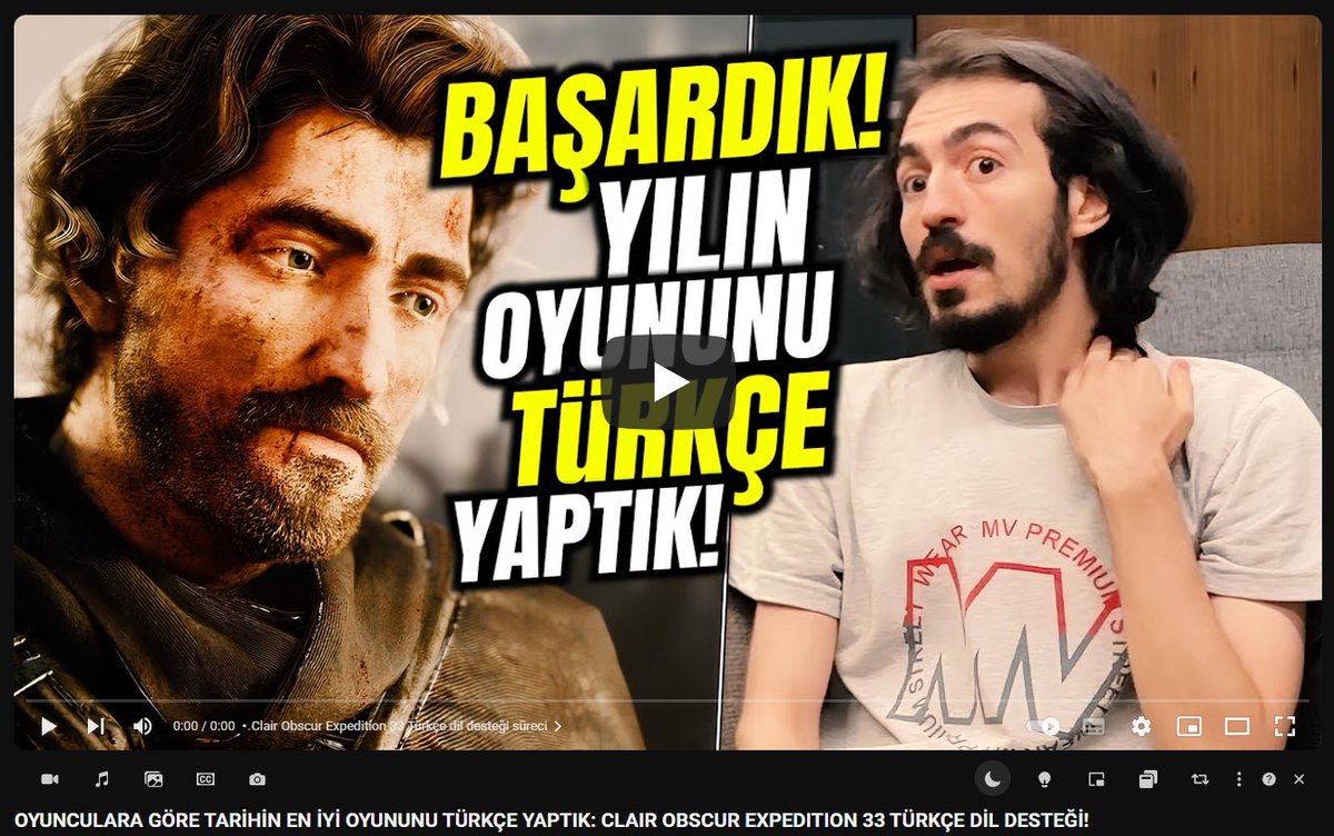 Expedition 33'ün Türkçe dil desteğine kavuşma sürecini anlattım, videoda sürpriz isimler de var 😅
izlemek için -&gt; youtube.com/watch?v=YBnprl…